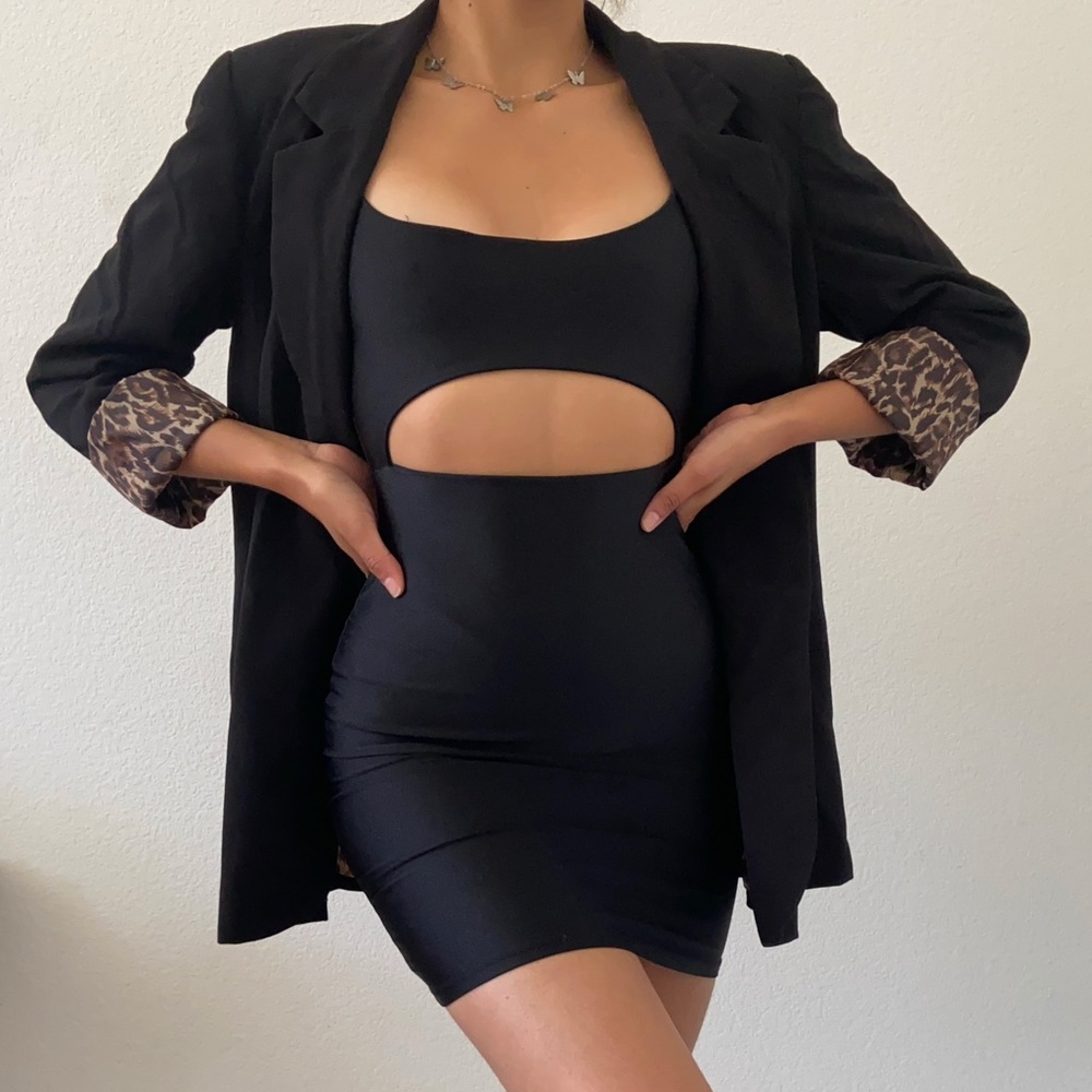 Black Cheetah lined blazer 🐆